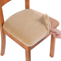 Smiry Velvet Seat Covers for Dining Room Chair Set of 6 - Soft Stretch