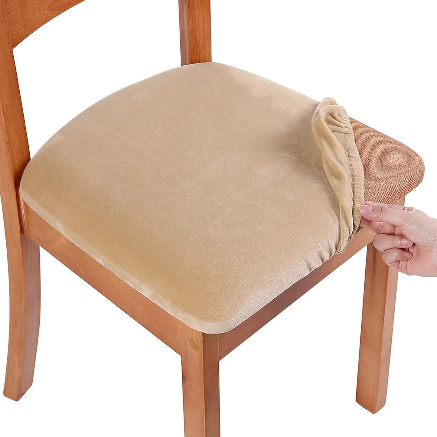 Smiry Velvet Seat Covers for Dining Room Chairs Set of 6