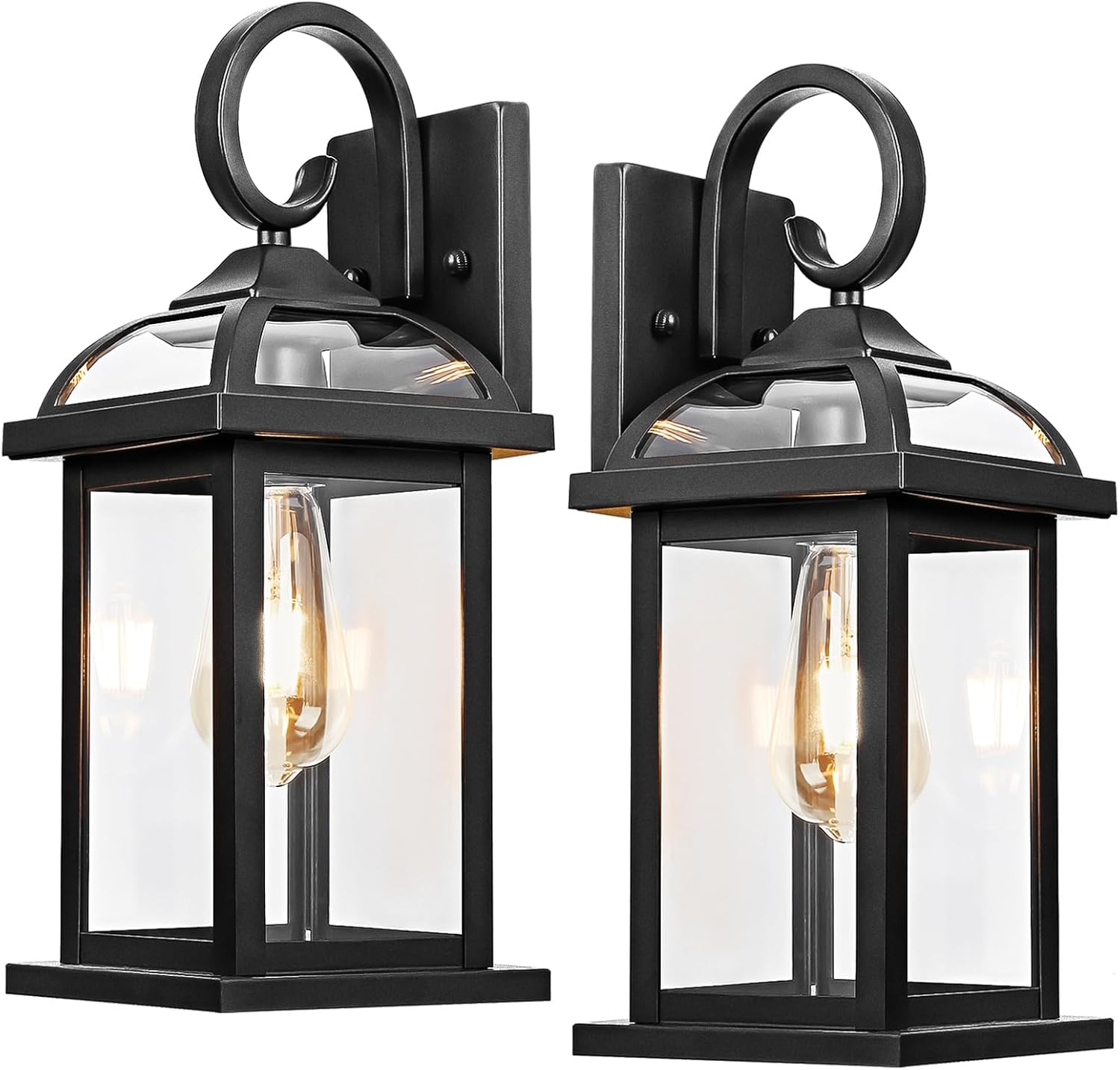 Black Exterior Light Fixtures 2-Pack for Outdoor Illumination