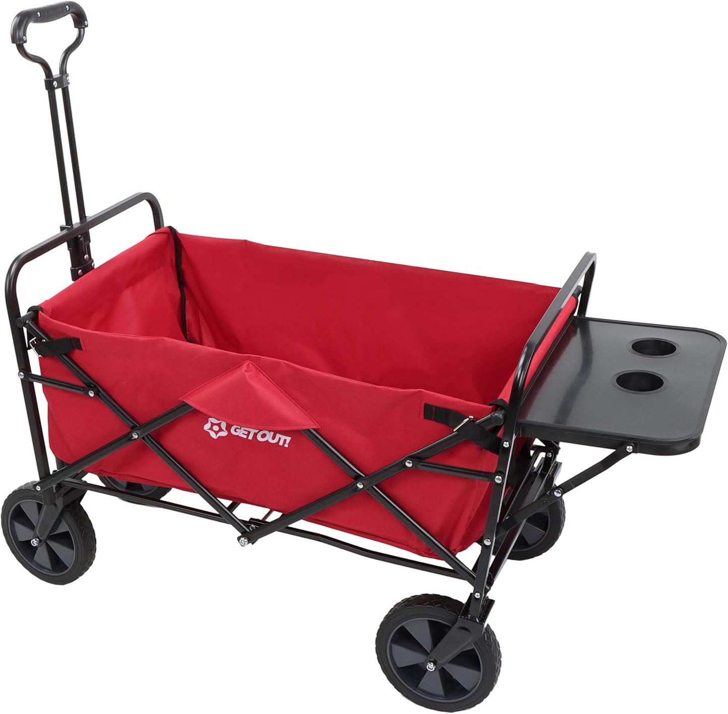 Foldable Red Heavy Duty Wagon Cart - 220 lb Capacity!