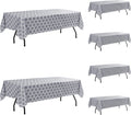 Moroccan Grey Vinyl Tablecloth 6-Pack 60x84 in - Waterproof Flannel