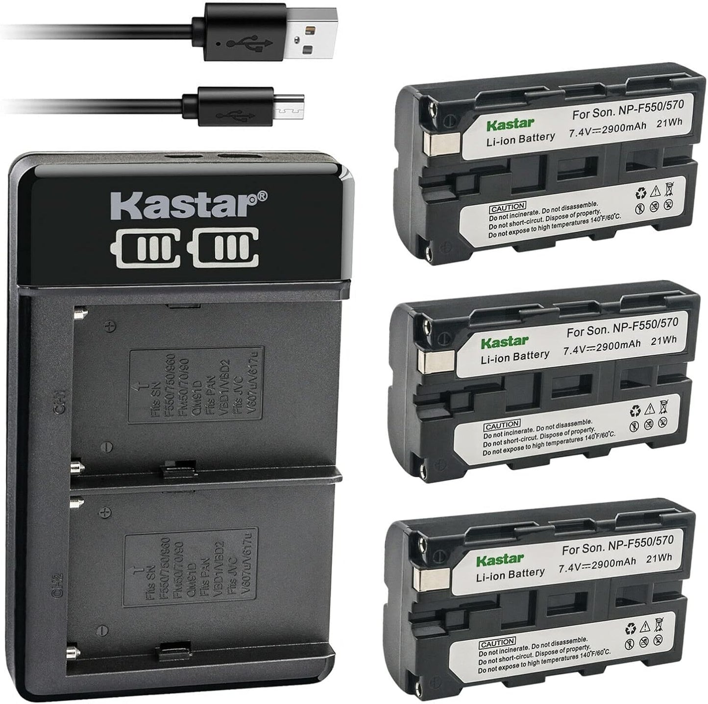 Kastar 3-Pack Battery and LKD2 USB Charger for Blackmagic 6K Pro