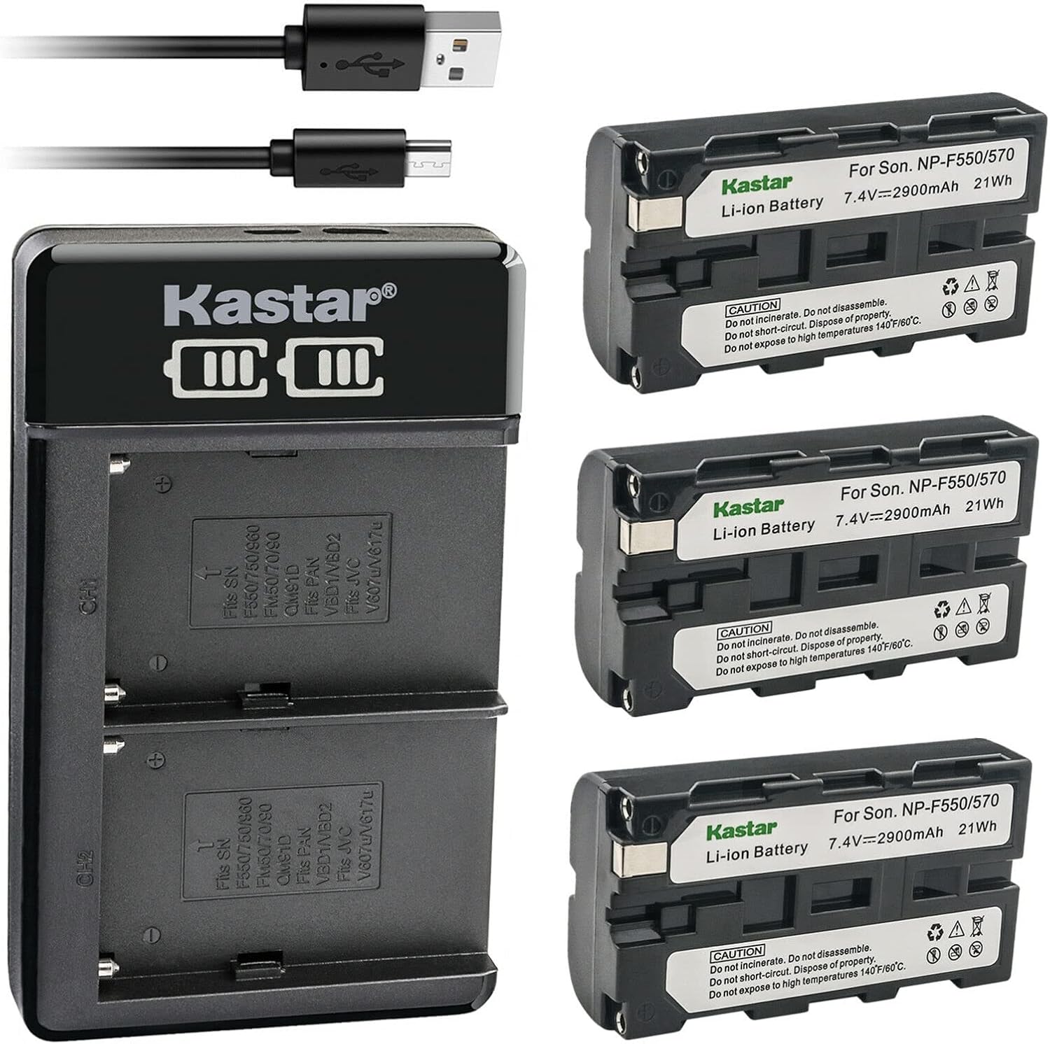 Kastar 3-Pack Battery and LKD2 USB Charger for Blackmagic 6K Pro