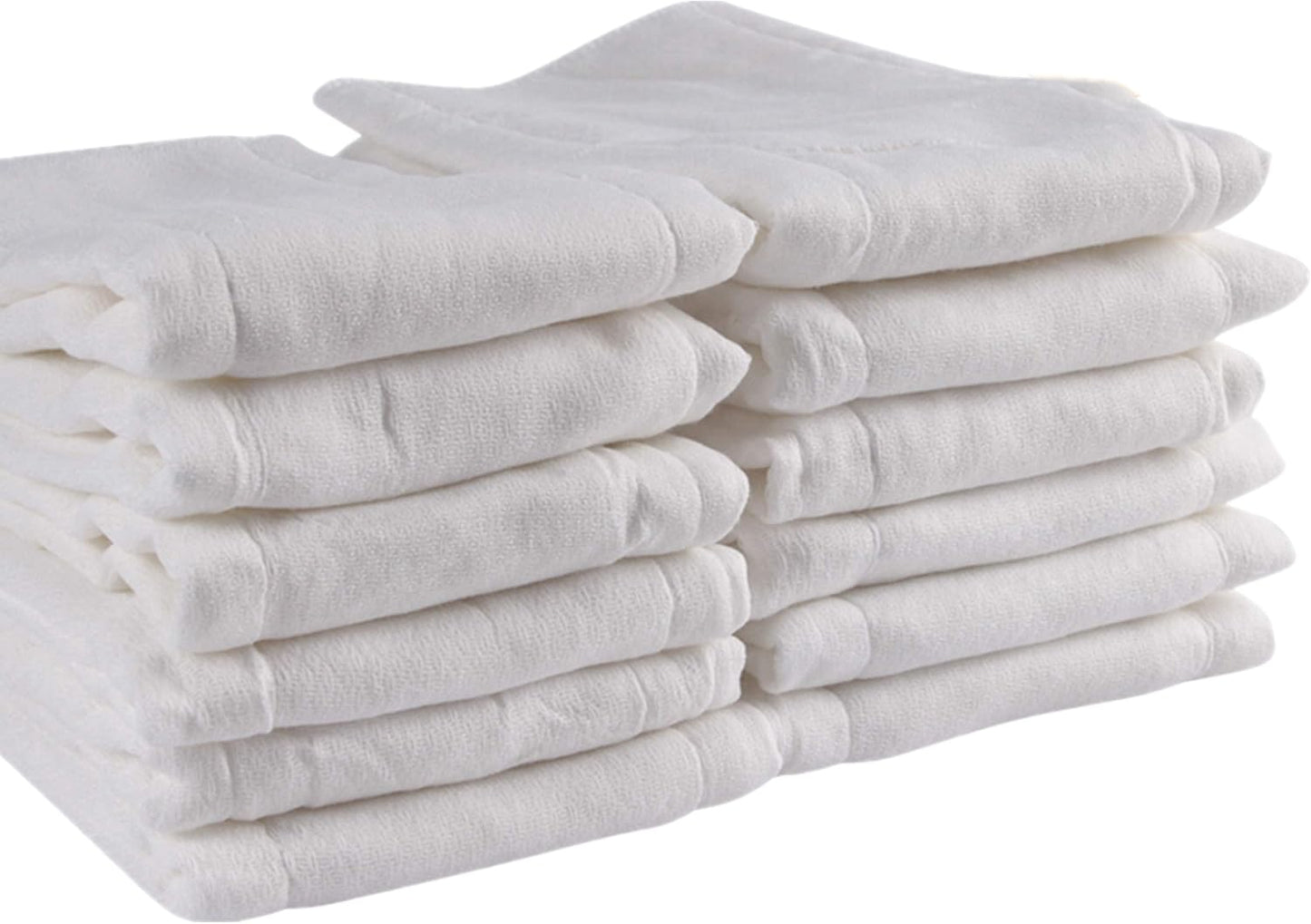 Fasoar Prefold Cloth Diapers: 3 Ply Washable Cotton Covers for Babies & Toddlers (10-35 lbs) - Set of 12