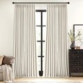 Natural Pinch Pleated 100% Blackout Linen Curtains 92 in - Elegant