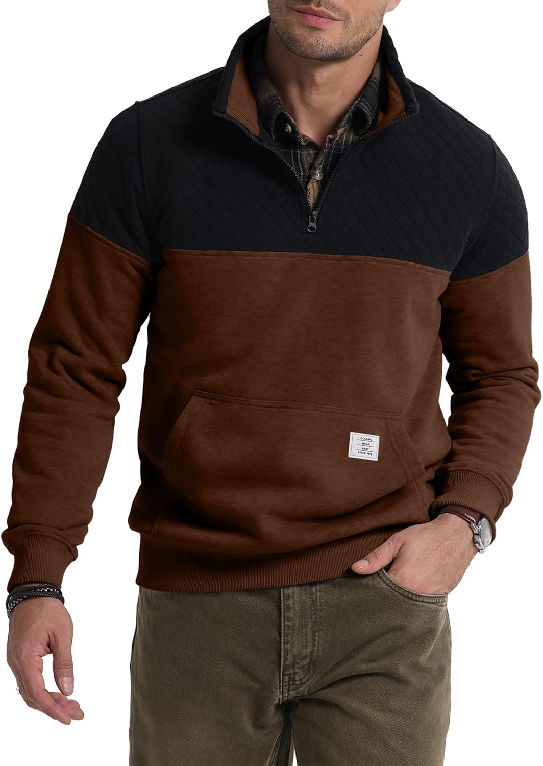 JMIERR Men's Quarter Zip Pullover for Stylish Comfort and Warmth