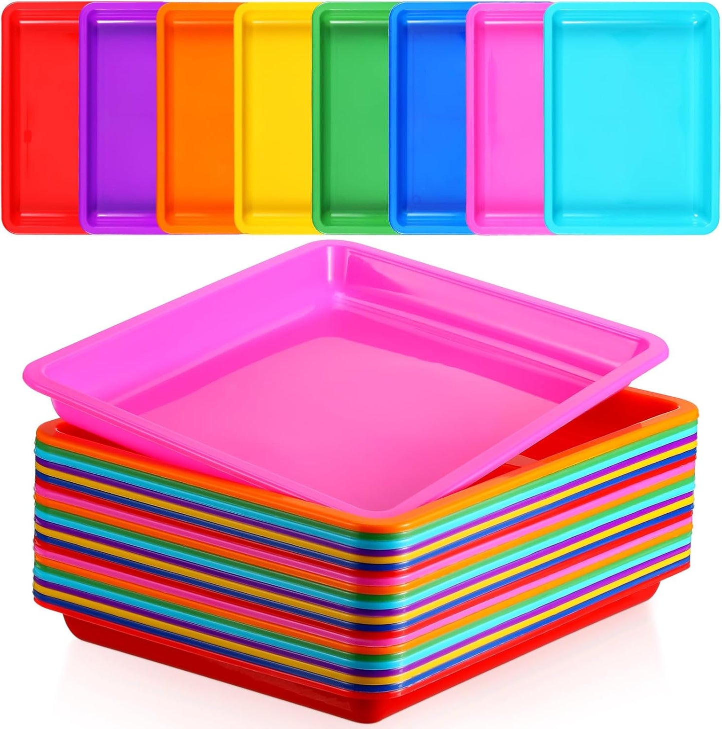 Maitys 24 Pcs Plastic Art Trays for Crafting and Organizing