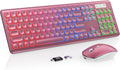 Wireless Keyboard and Mouse Combo with RGB Backlight - Quiet