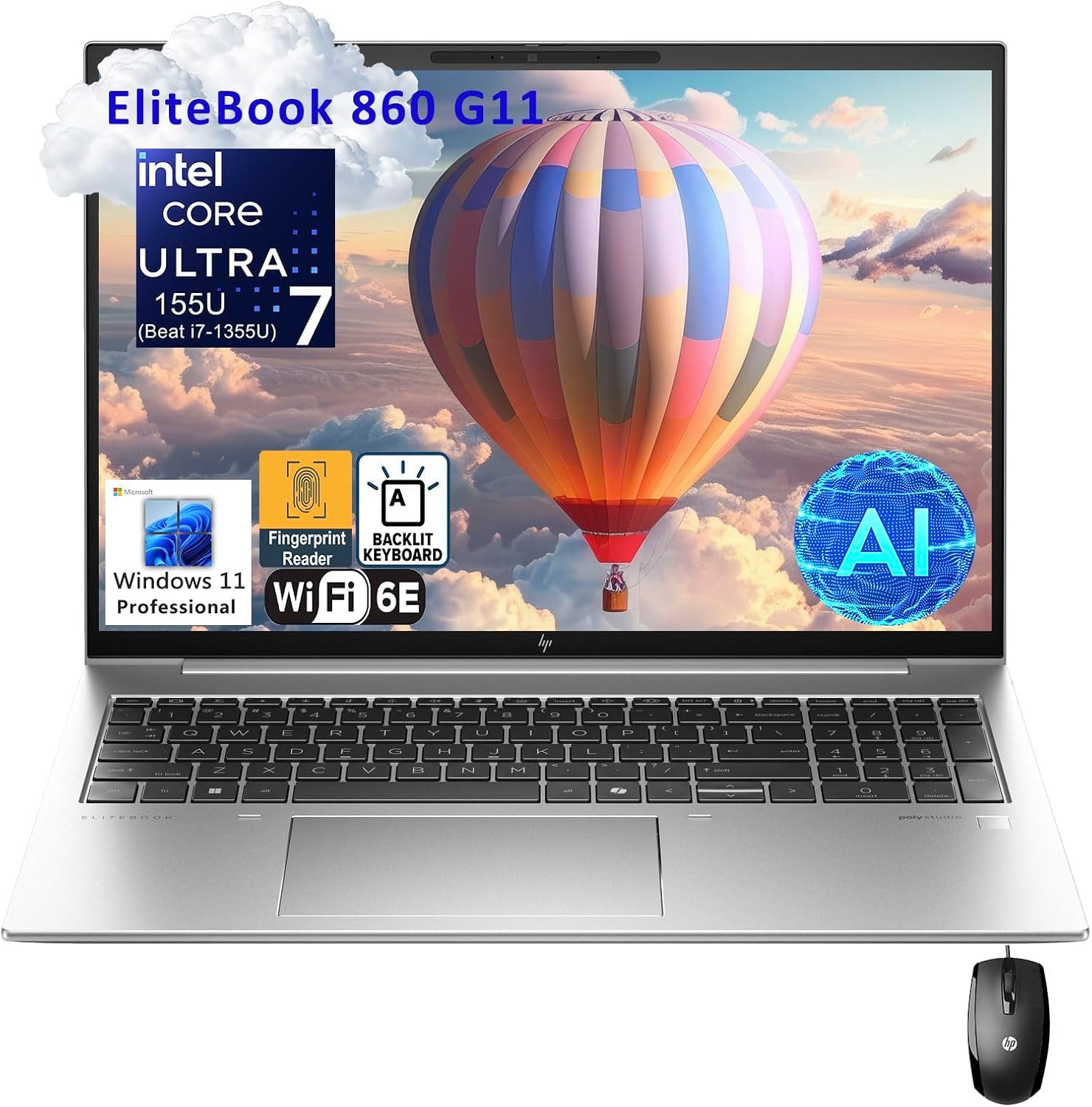 HP EliteBook 860 G11 16in FHD+ Business Laptop with Power