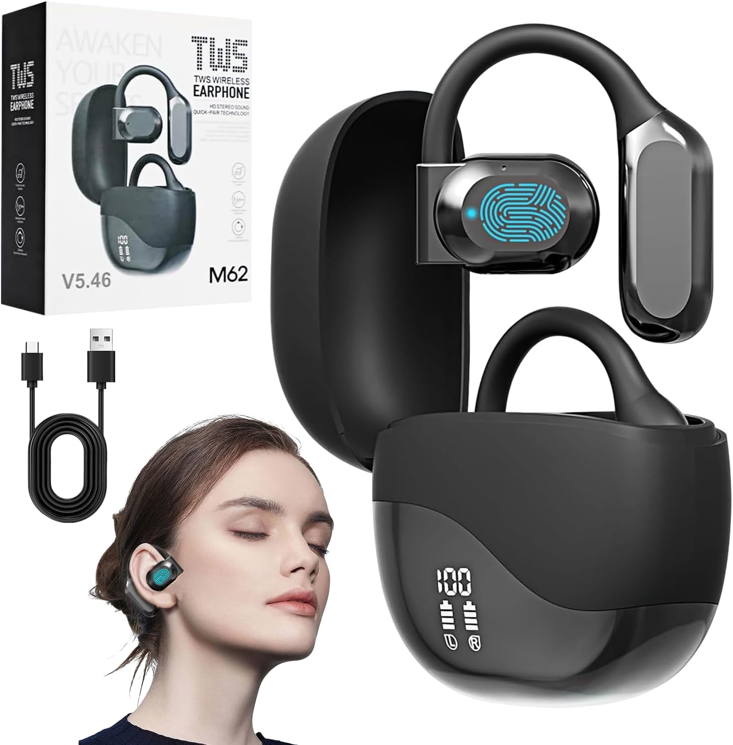 Translate 144 Languages Instantly with WRYBV Wireless Earbuds