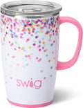 18oz Glitter Travel Mug with Handle and Lid - Insulated Tumbler