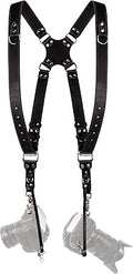 C Coiro Dual Camera Leather Harness - Two-Camera Strap