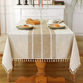 Rustic Tablecloth Cotton Linen Waterproof Tablecloths 55in x 102in