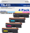 TN433 TN-433 Toner Cartridge Replacement for Brother Printers - 4 Pack