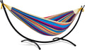 Portable Large Hammock with Stand - Two Person Rainbow Stripes