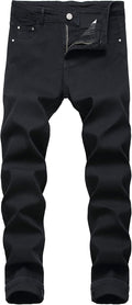 Men Ripped Jeans Slim Fit Straight Leg Denim Pants (Style 525P)