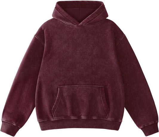 Super Soft Acid Wash Hoodie for Men - Vintage Pullover Style