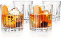 Viski Reserve Milo Crystal Rocks Glasses Set of 4 - Elegant Lowball