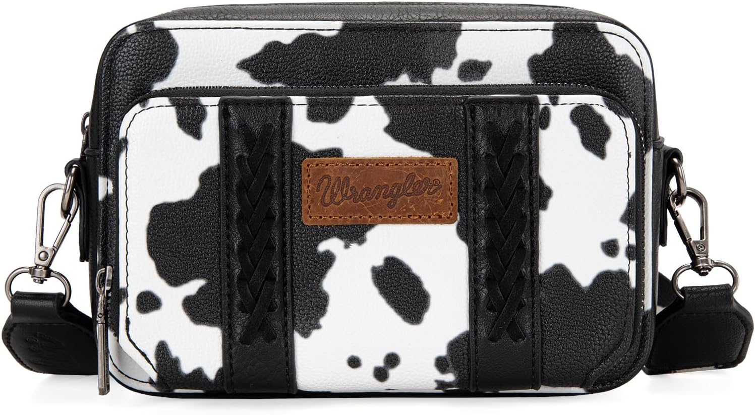 Wrangler Cow Print Crossbody Bag for Women with Guitar Strap
