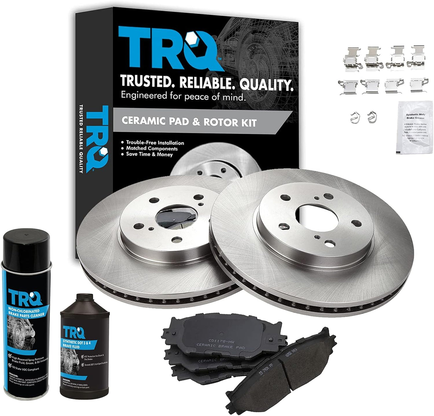 TRQ Front Brake Pad & Rotor Kit for 2006-2015 Lexus IS250