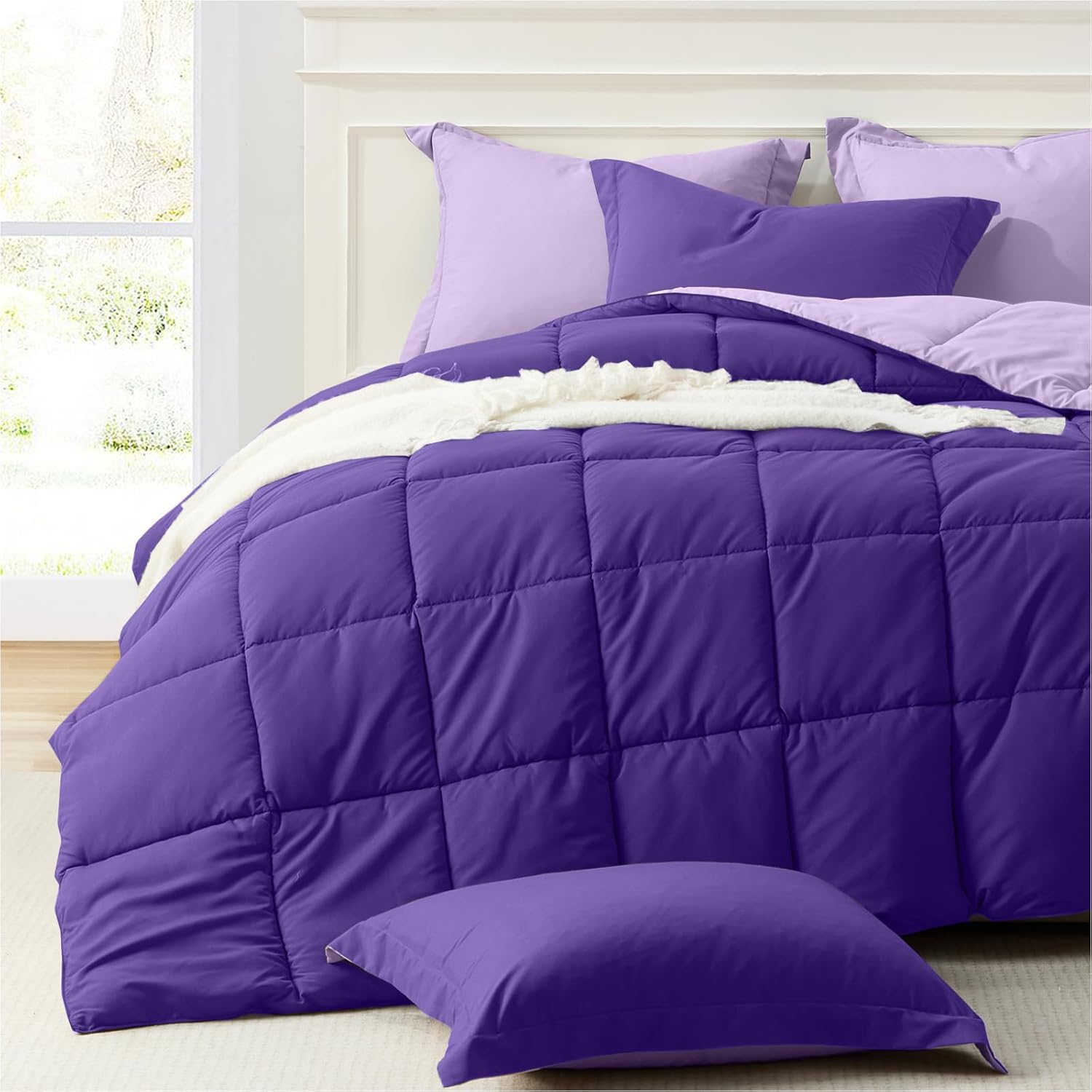Purple King Size Comforter Set - Lightweight All Season Comforter