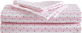 Wonderland Stripe Microfiber Pink 4 Piece Sheet Set - Queen