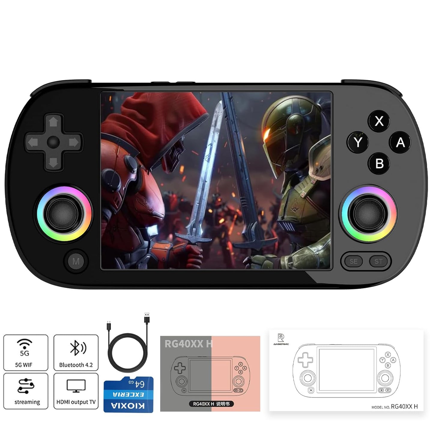 RG40XX H Retro Handheld Game Console with 5000+ Games