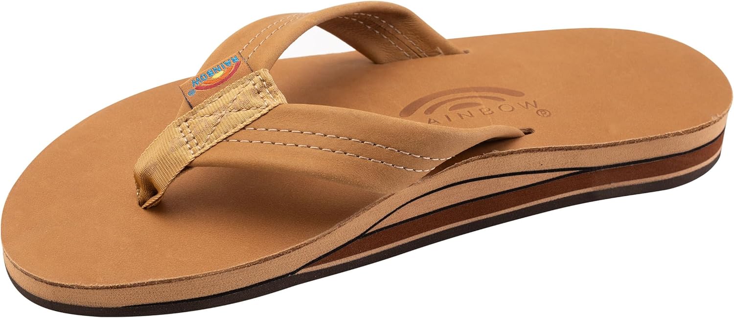 Rainbow Sandals Men's Double Layer Leather with Arch Support