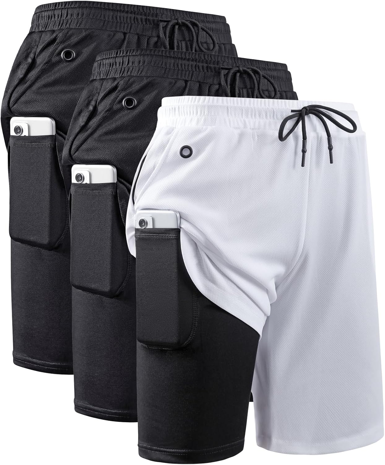 JWJ Men's 2 in 1 Workout Running Shorts for Ultimate Comfort