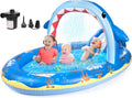 Dinosaurs Inflatable Play Center Kiddie Pool with Slide - Backyard Fun