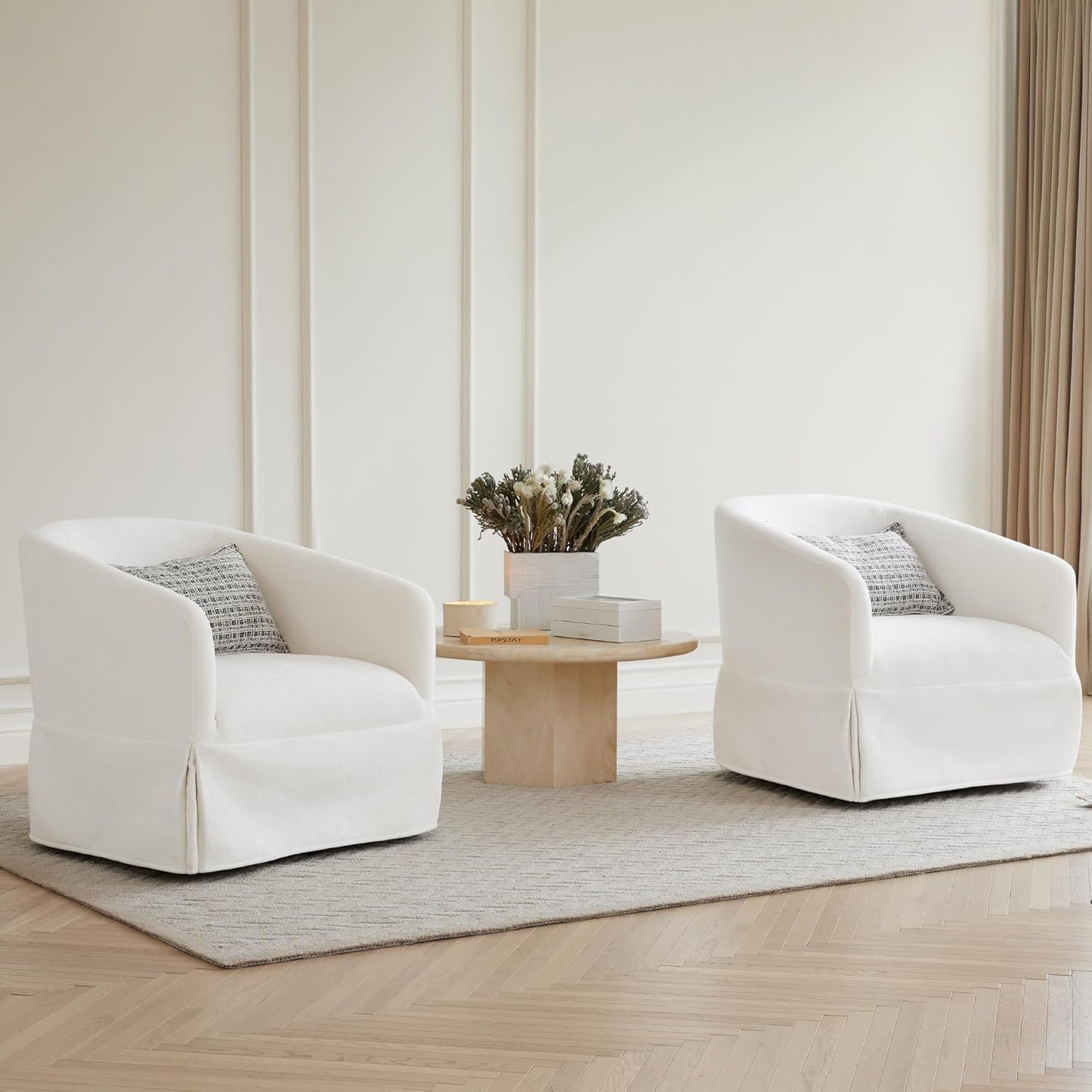 Set of 2 Modern Swivel Armchairs for Stylish Comfort