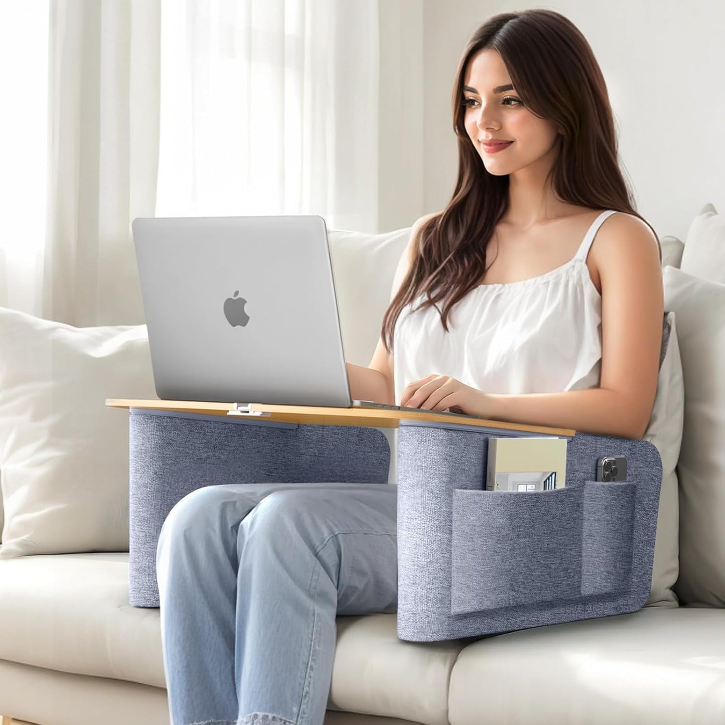 Ergonomic Lap Desk for Adults with Arm Rests and Adjustable Holder