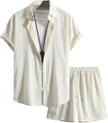 COZYEASE Men's 2 Piece Hawaiian Outfit Short Sleeve Set - Casual