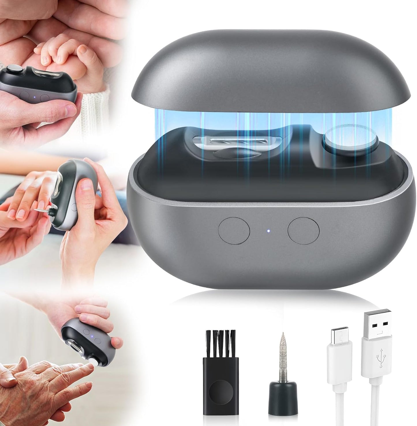 Electric Nail Clipper with LED Light for Safe Nail Care