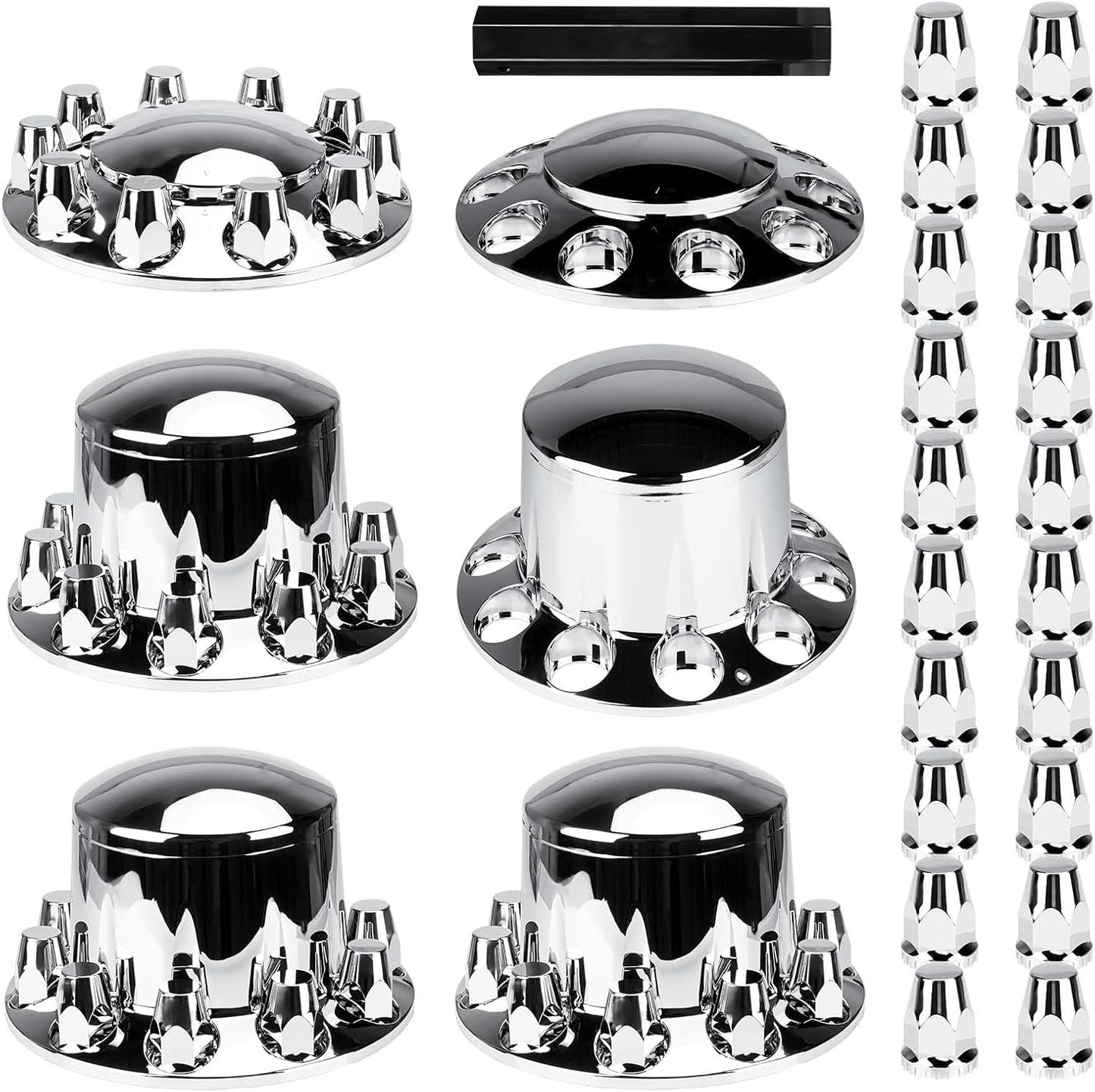 Dome Axle Cover Combo Kits for Semi Truck Hubs - Durable & Stylish