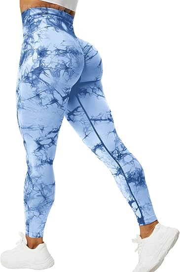 VOYJOY Tie Dye Seamless Leggings for Women High Waist Yoga Pants