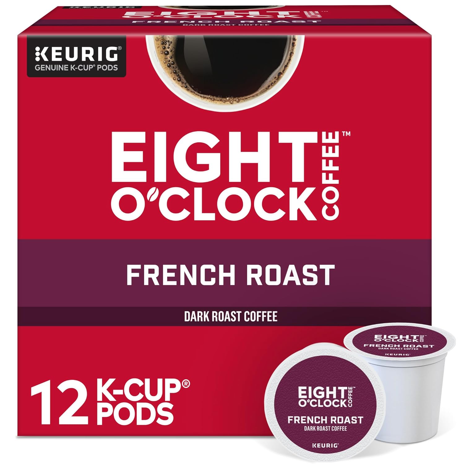 Eight O'Clock Coffee French Roast K-Cup Pods for Dark Roast Lovers