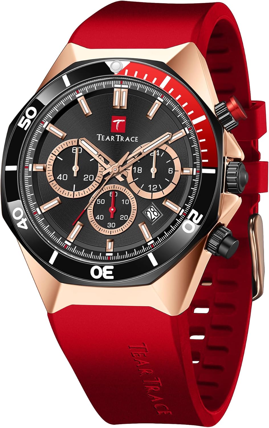 TEARTRACE Chronograph Mens Watch: 3ATM Waterproof Luxury