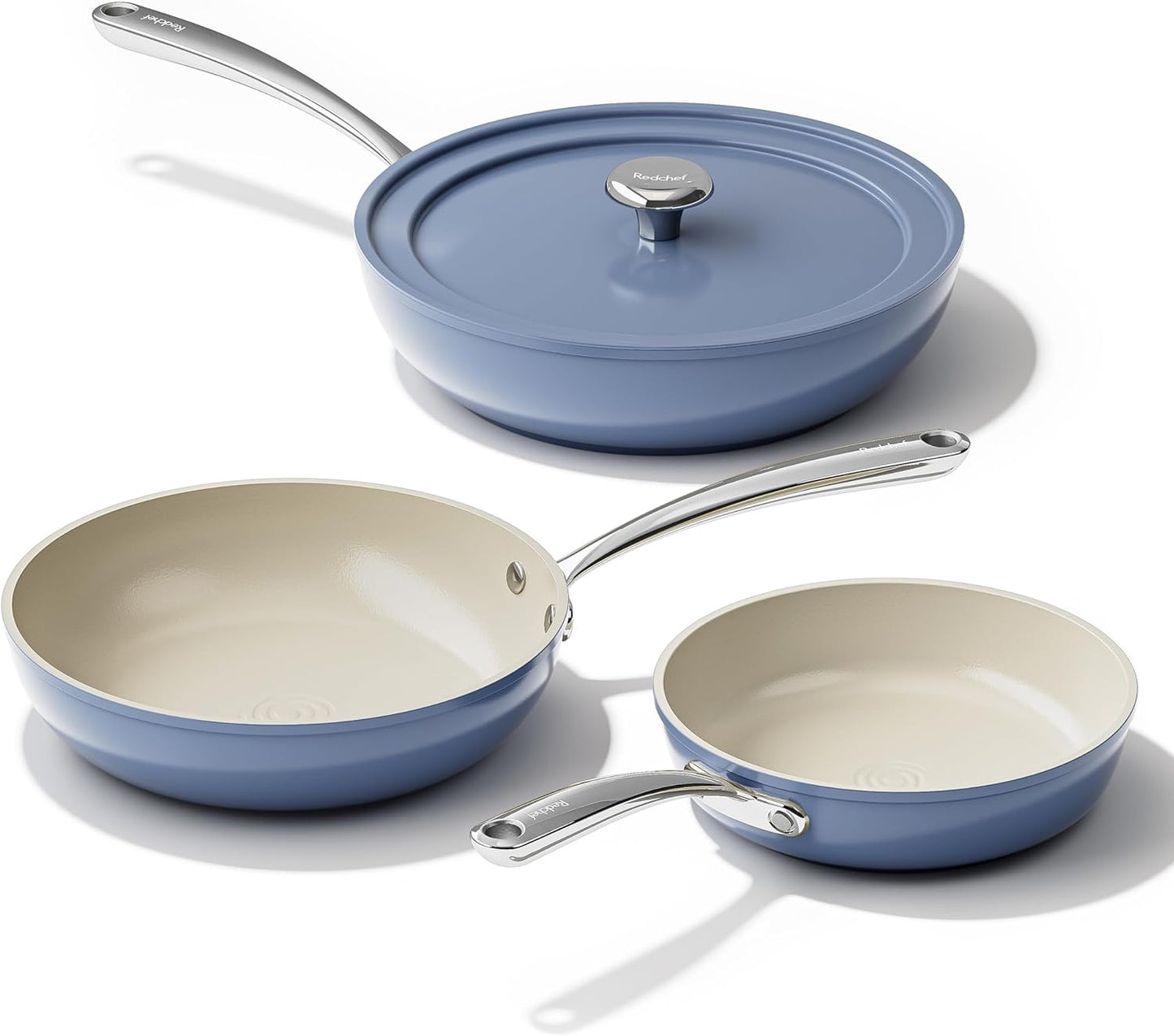 Redchef Nonstick Ceramic Pans Set for Healthy Cooking