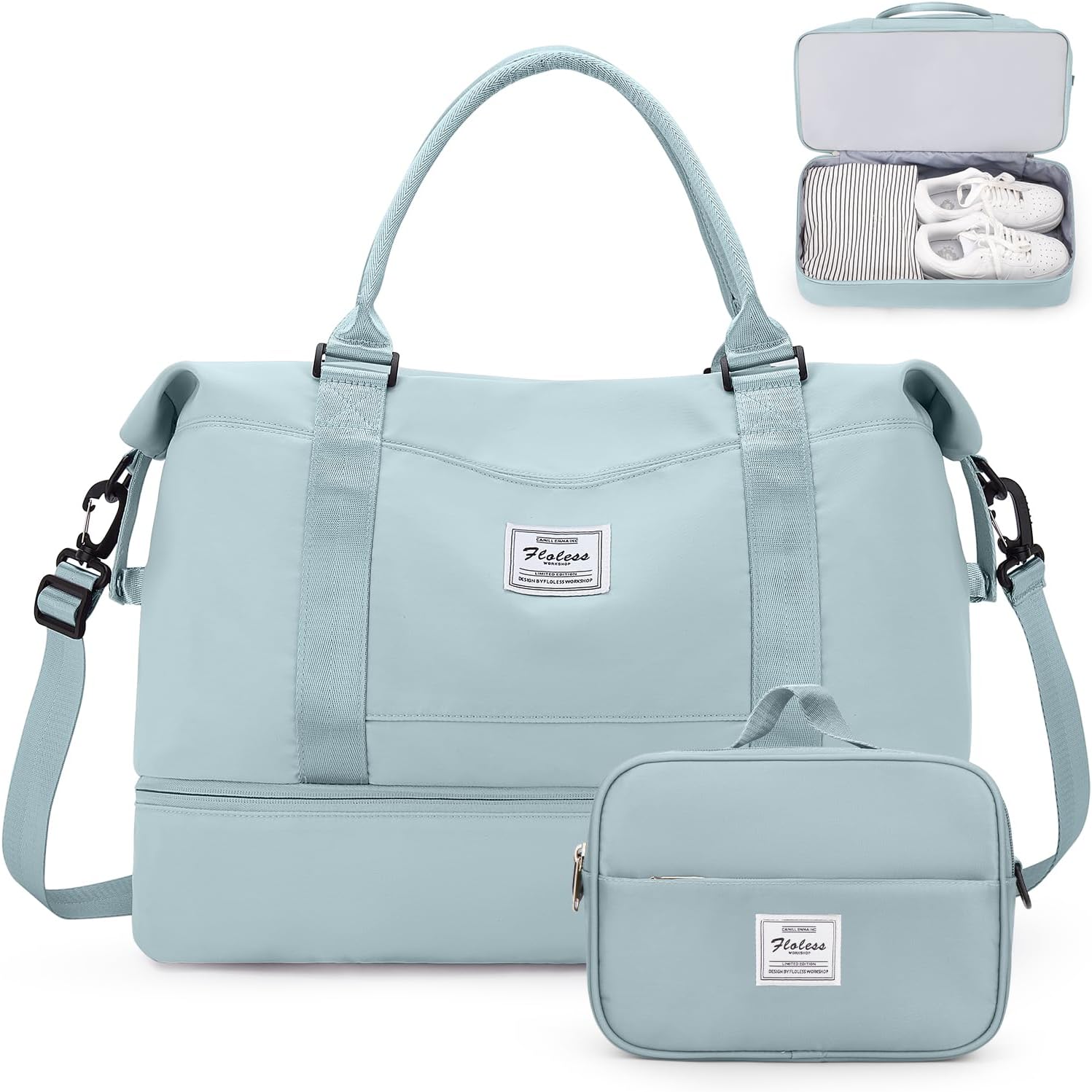 Weekender Bags for Women with Shoes Compartment and Toiletry Bag