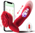 Thrusting Prostate Massager Rose Toy Vibrator - 2 in 1 Anal Plug