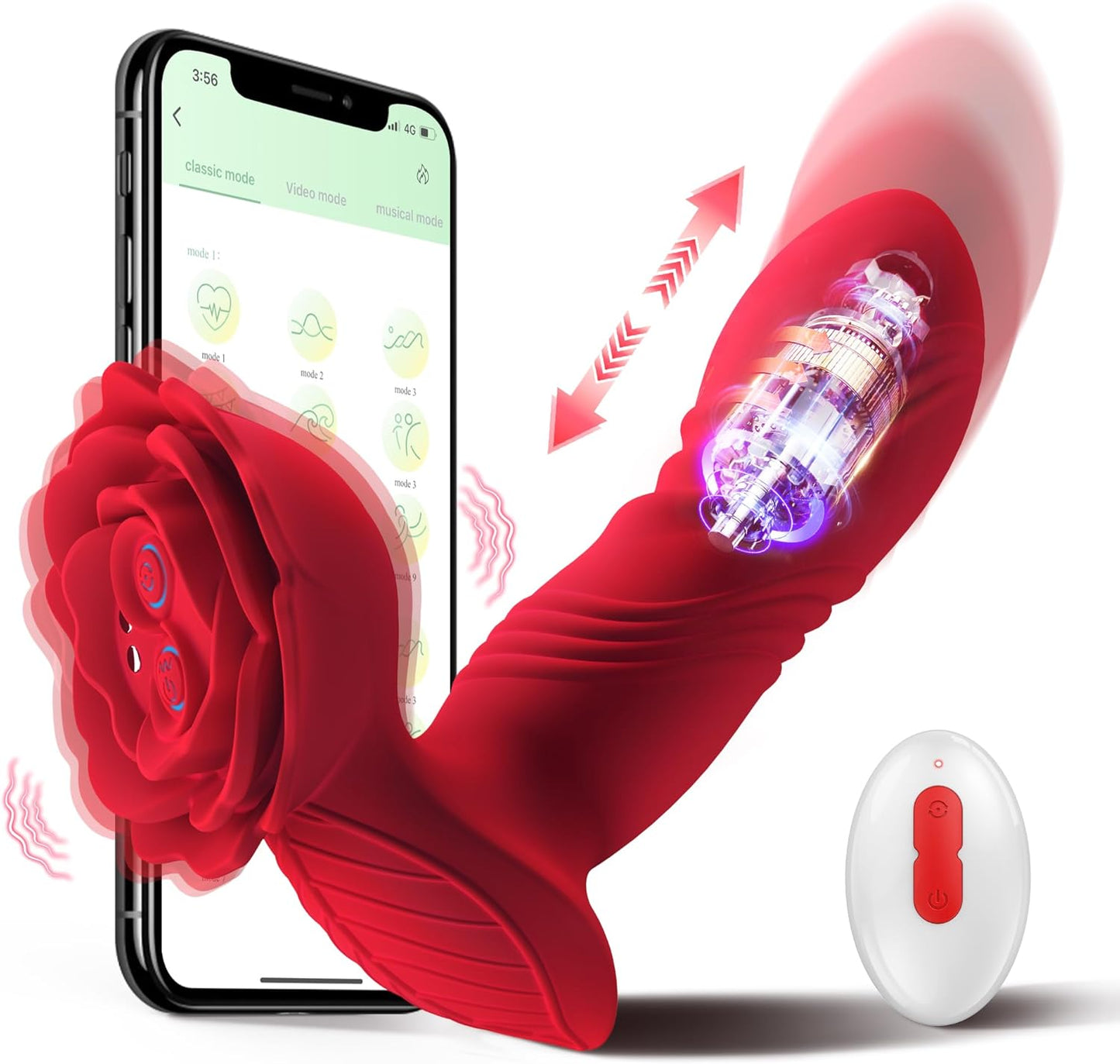 Thrusting Prostate Massager with Remote Control for Couples