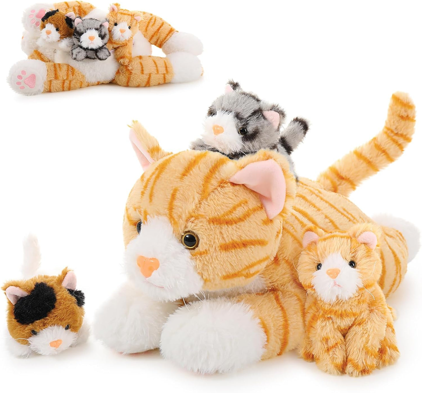 Muiteiur 4 Piece Cat Stuffed Animals for Kids and Adults