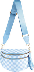 Spacious Checkered Nylon Crossbody Bag - Roomy, Durable Carry FEIBOON