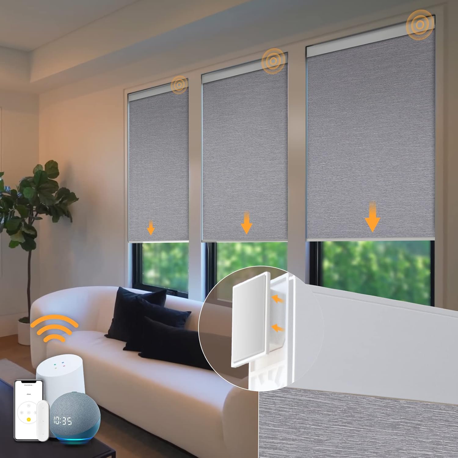 Motorized Automatic Cordless Roller Shades for Smart Homes
