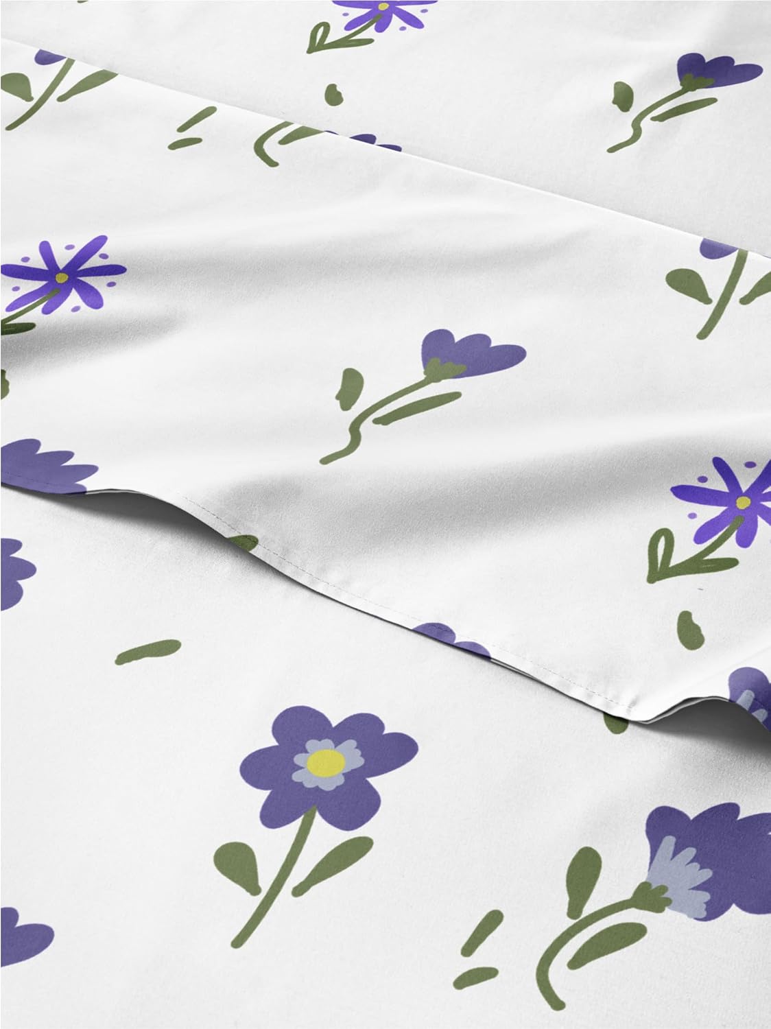 Floral Sheets Set - Purple Botanical King Size Bedding Collection