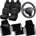 CAR PASS 3D Air Mesh Car Seat Covers Full Set with Floor Mats