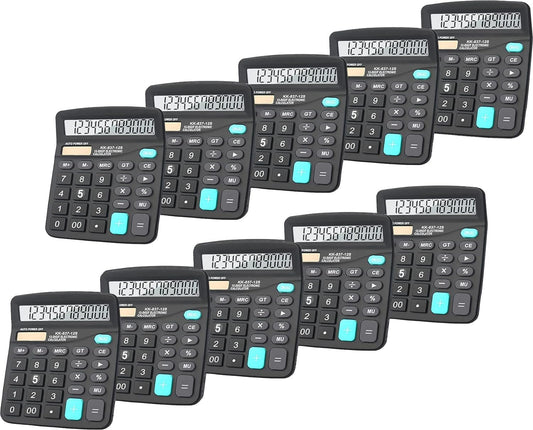 BESTWYA 12-Digit Dual Power Handheld Calculator for Easy Use