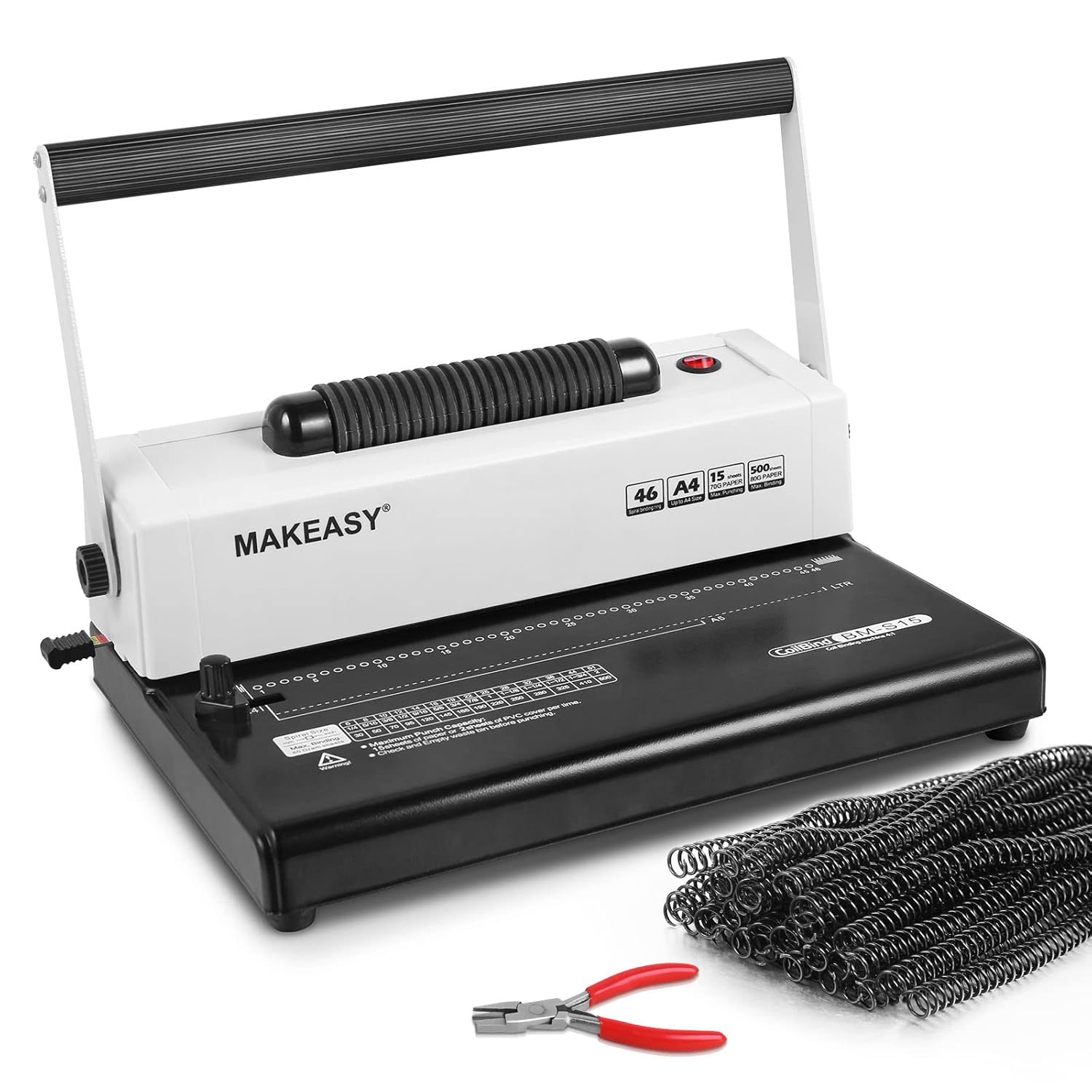 MAKEASY Coil Spiral Binding Machine for Letter A4 A5 Sizes
