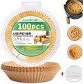 100 Pcs Air Fryer Disposable Paper Liners 8in - Easy Clean Cooking